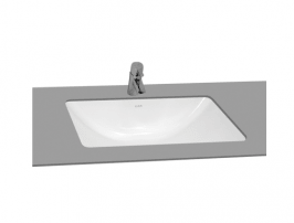 S50 Tezgah Altı Lavabo, 48 cm Armatür Deliksiz, Su Taşma Delikli