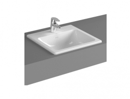 S20 Tezgah Üstü Lavabo, 45 cm Orta Armatür Delikli, Su Taşma Delikli