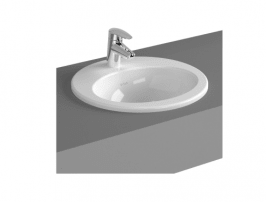 S20 Tezgah Üstü Lavabo, 43cm Orta Armatür Delikli, Su Taşma Delikli