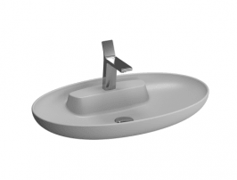 Memoria Oval Lavabo, 75 cm, Mat Beyaz