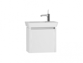 T4 Dar Lavabo Dolabı 50 cm (Sol), Parlak Beyaz