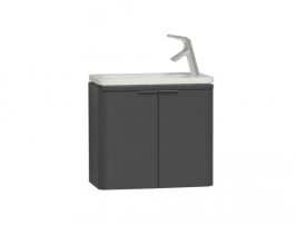 Nest Trendy Dar Lavabo Dolabı 60 cm, Parlak Antrasit